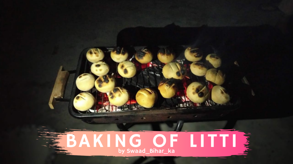 Baking Of Litti on Griller